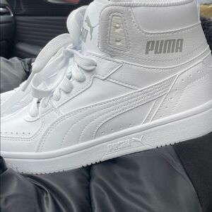 Puma White High-Top Sneakers